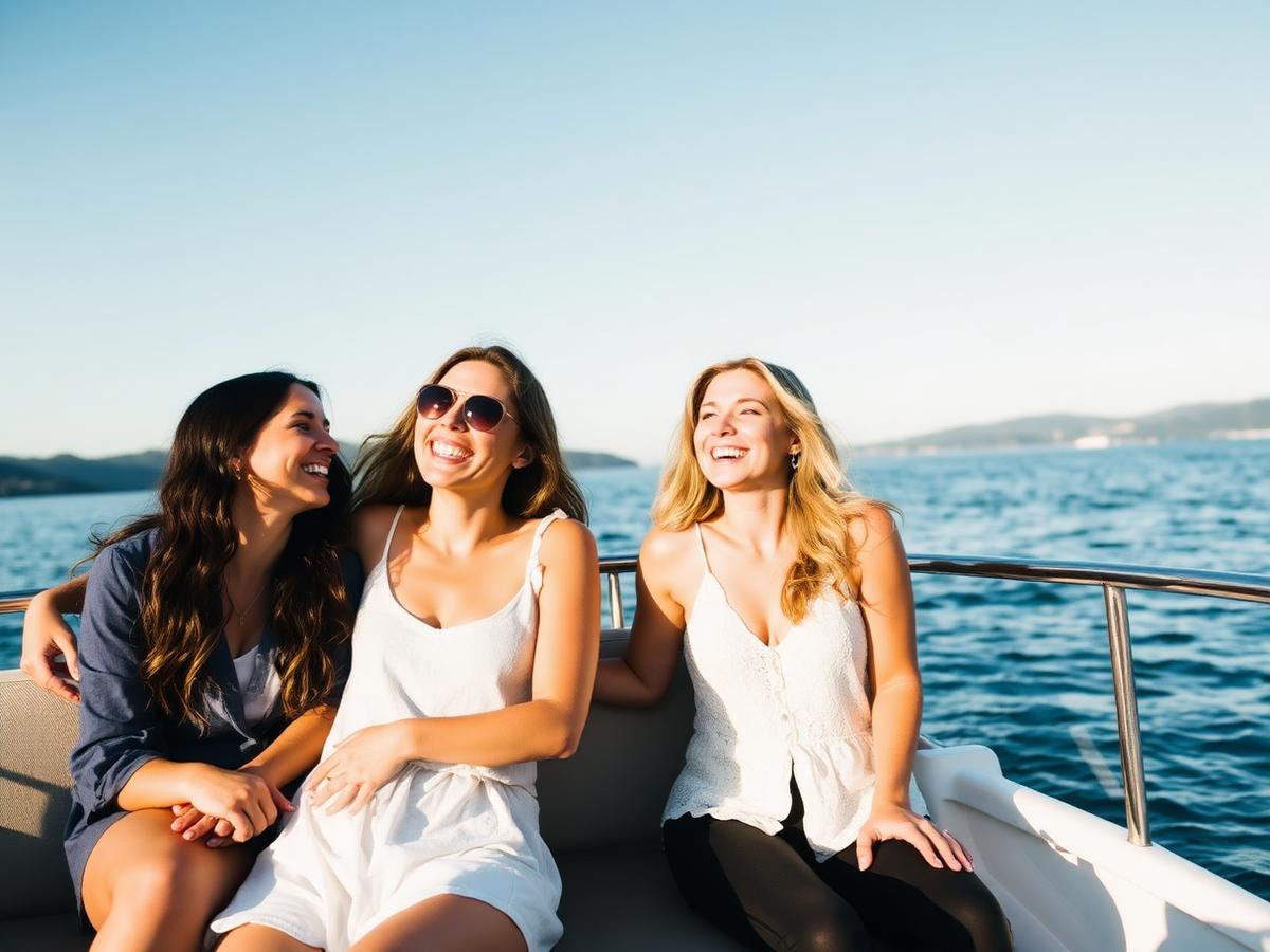 Friends on a boat